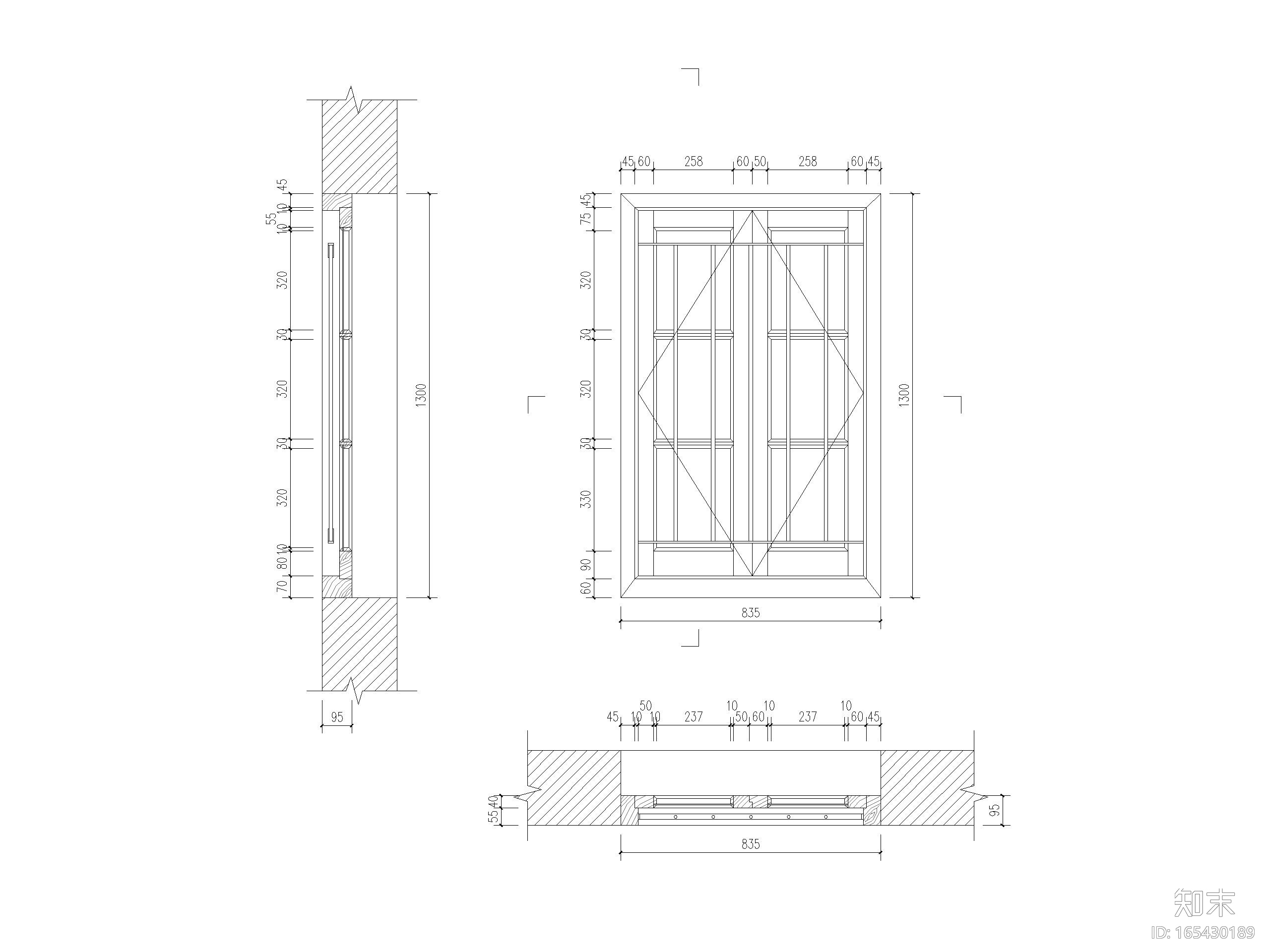 20套古建窗大样详图施工图下载【ID:165430189】