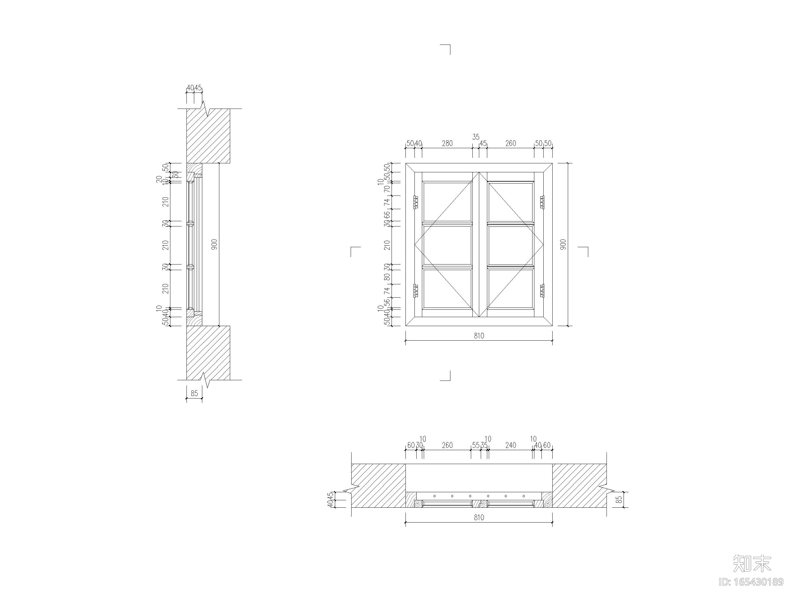 20套古建窗大样详图施工图下载【ID:165430189】