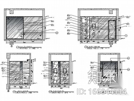 小型卫生间室内装修图cad施工图下载【ID:166044114】