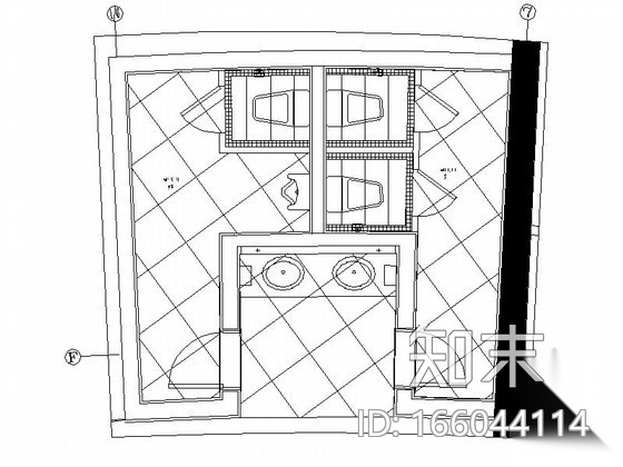 小型卫生间室内装修图cad施工图下载【ID:166044114】