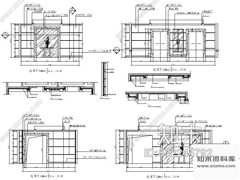图块/节点电梯厅立面详图cad施工图下载【ID:832244792】