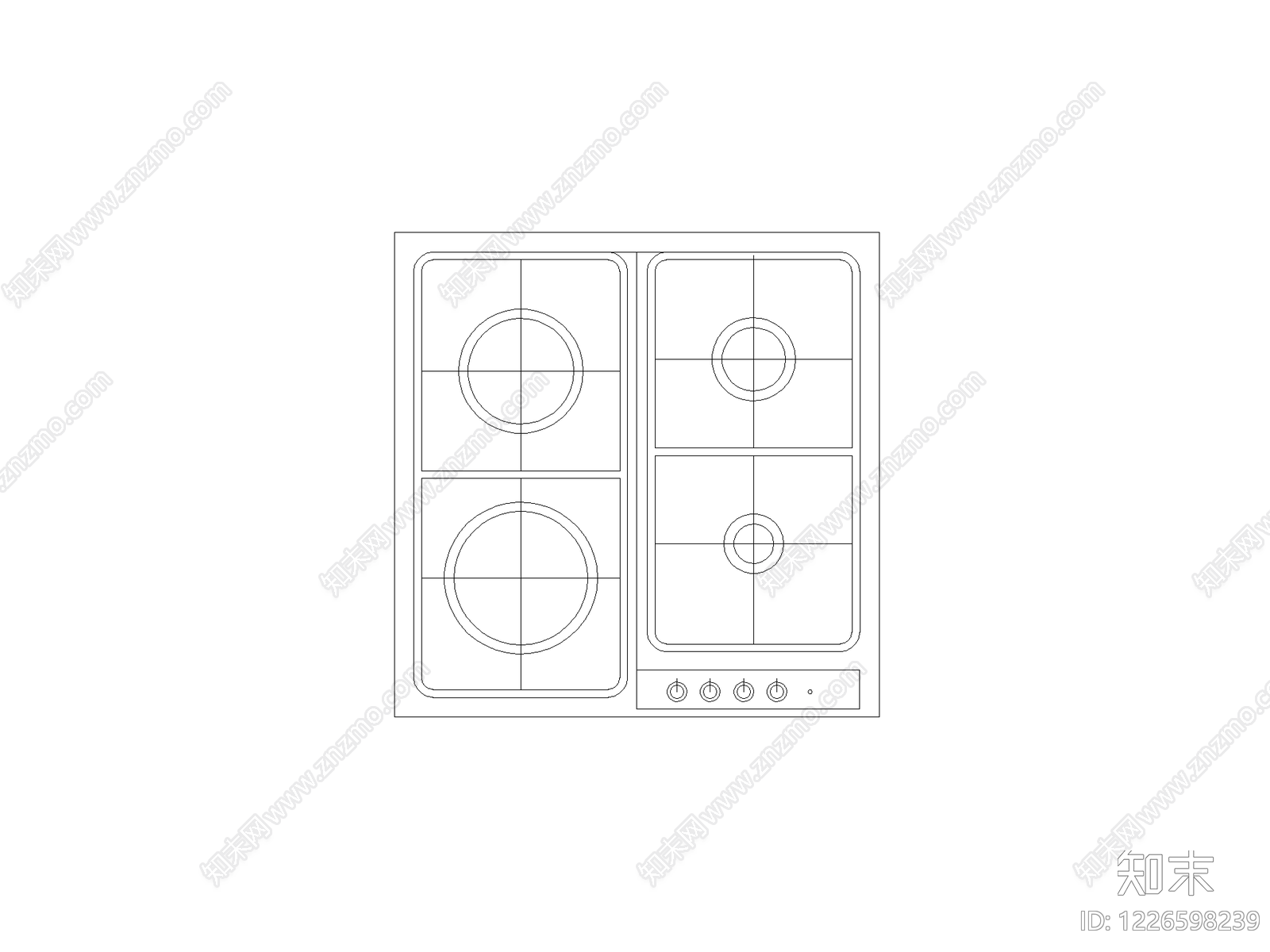 厨房设施cad施工图下载【ID:1226598239】