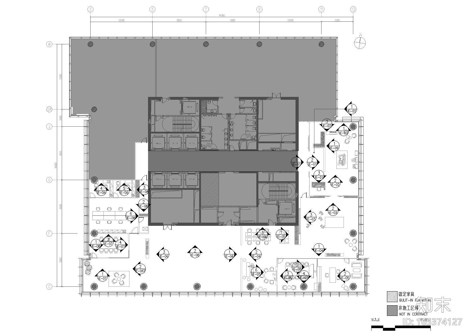 [江苏]苏州财富中心40层销售中心施工图cad施工图下载【ID:165374127】