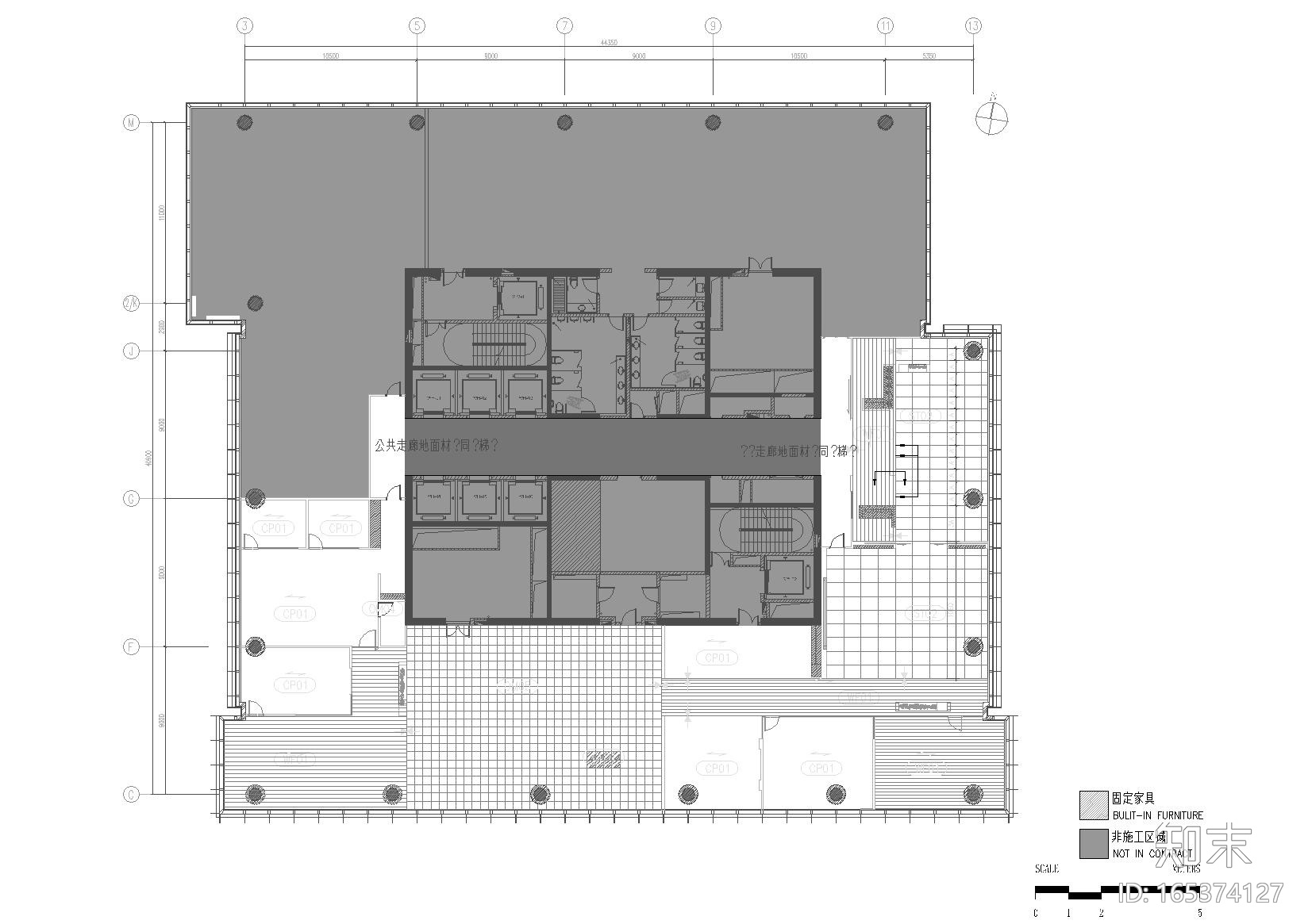 [江苏]苏州财富中心40层销售中心施工图cad施工图下载【ID:165374127】