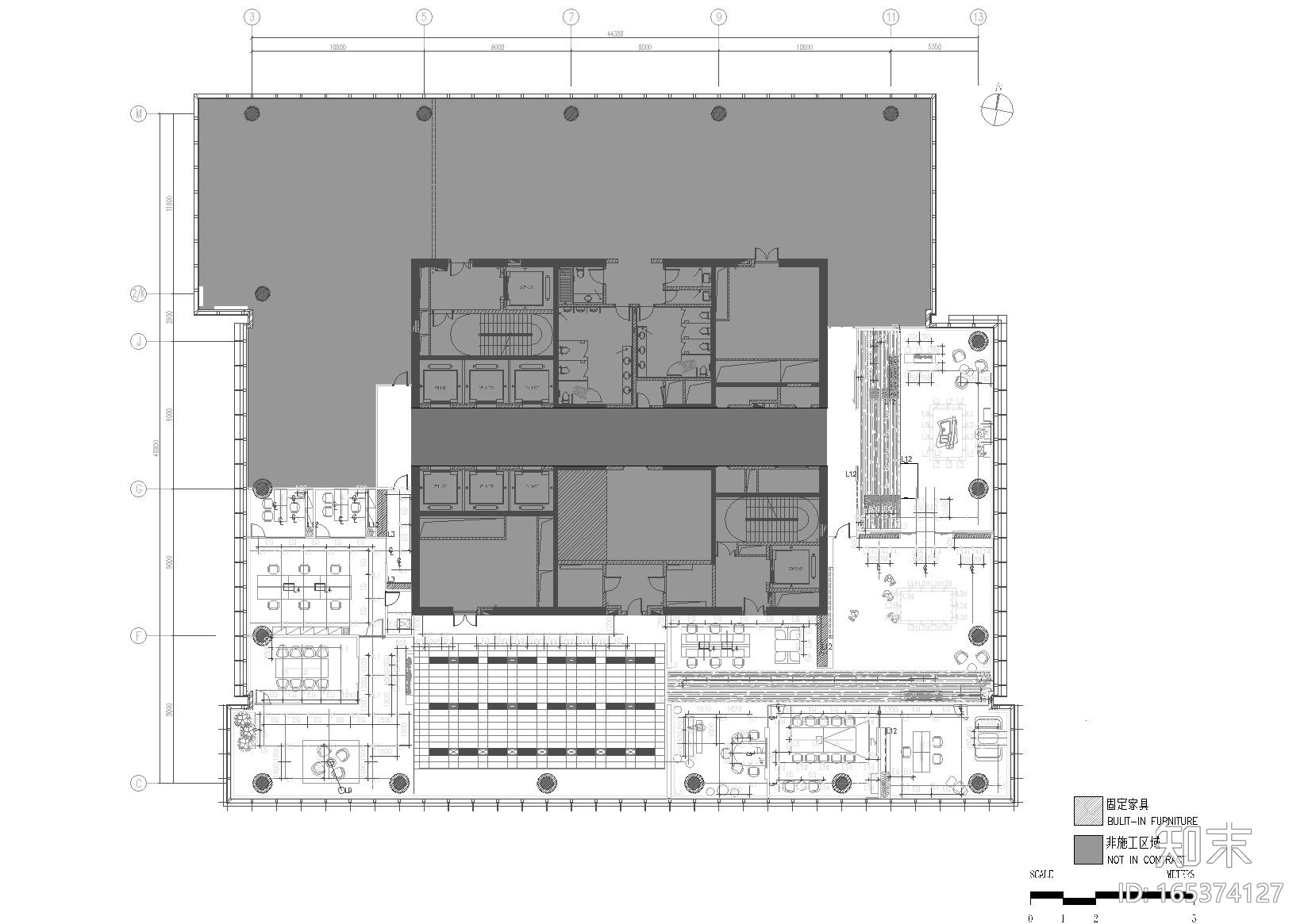 [江苏]苏州财富中心40层销售中心施工图cad施工图下载【ID:165374127】