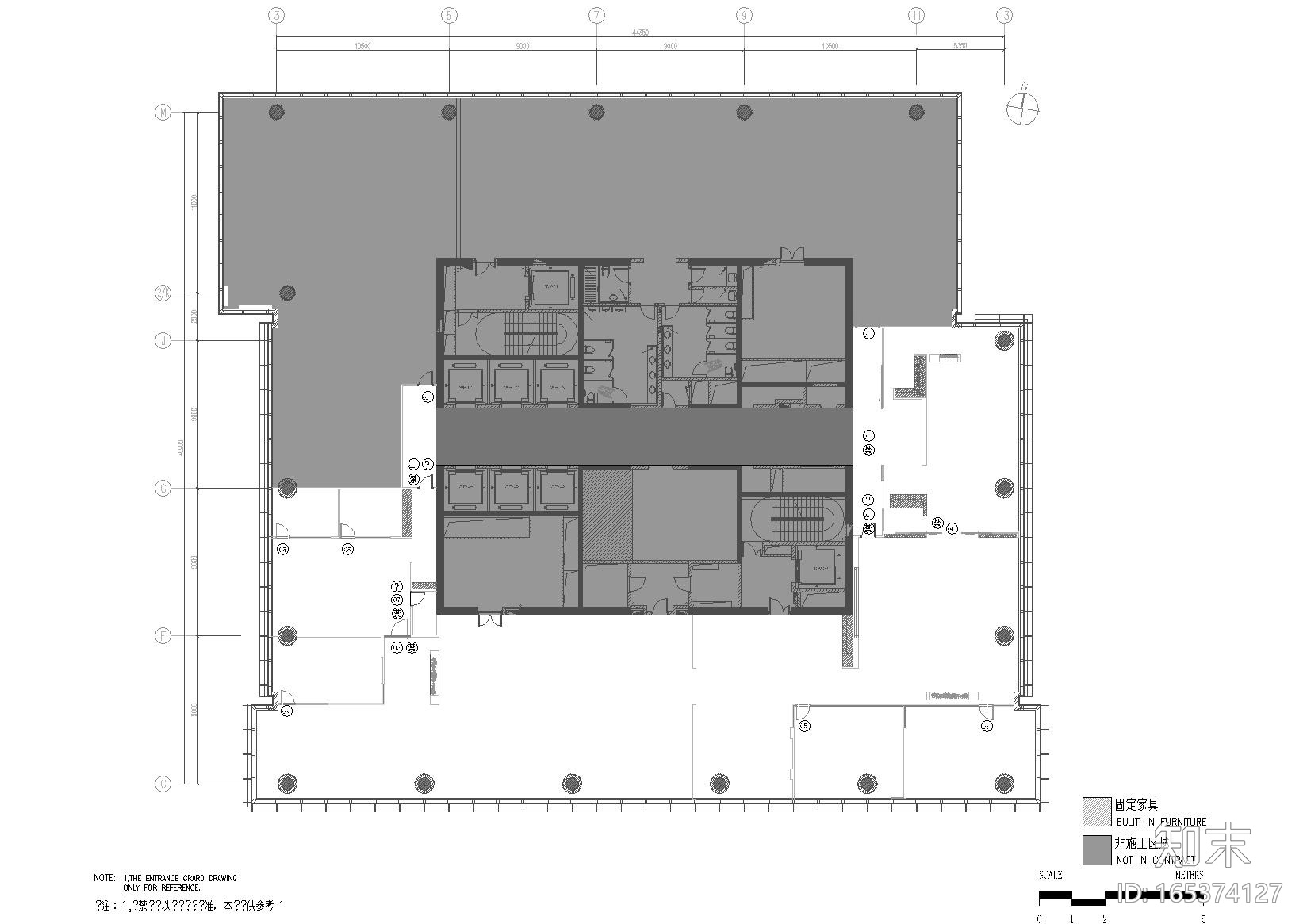[江苏]苏州财富中心40层销售中心施工图cad施工图下载【ID:165374127】