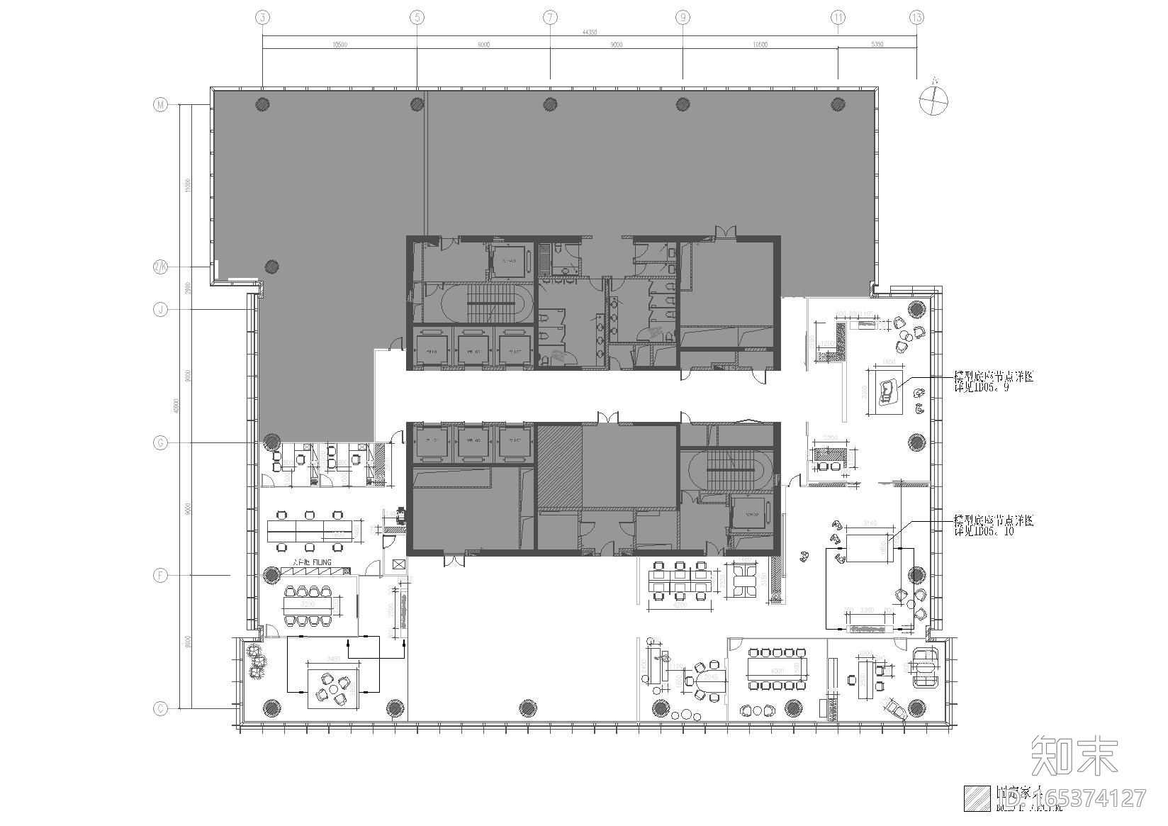 [江苏]苏州财富中心40层销售中心施工图cad施工图下载【ID:165374127】