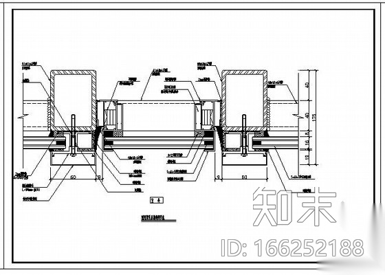某玻璃屋顶节点构造详图施工图下载【ID:166252188】