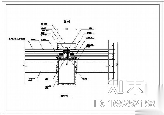 某玻璃屋顶节点构造详图施工图下载【ID:166252188】