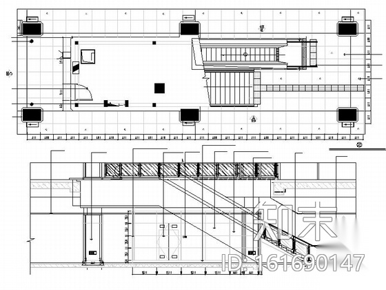 [湖南]大型现代轨道交通地铁车站公共区室内装修施工图cad施工图下载【ID:161690147】