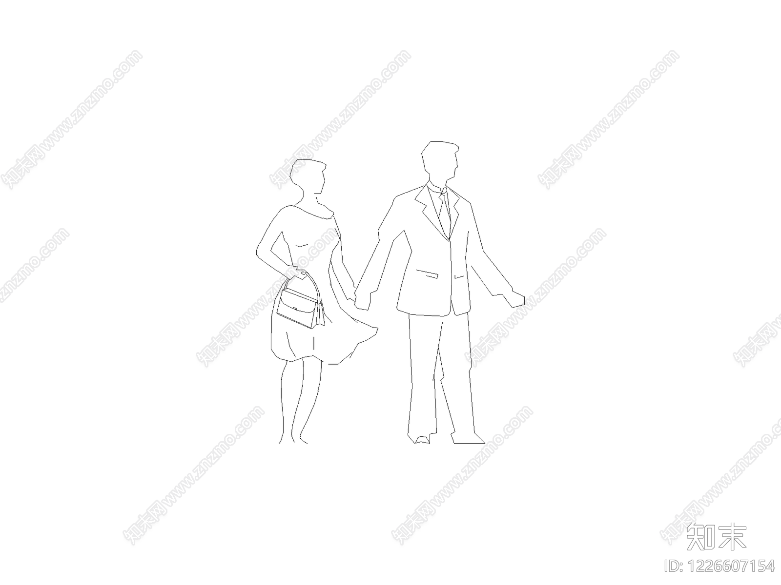 现代人物CAD图纸
