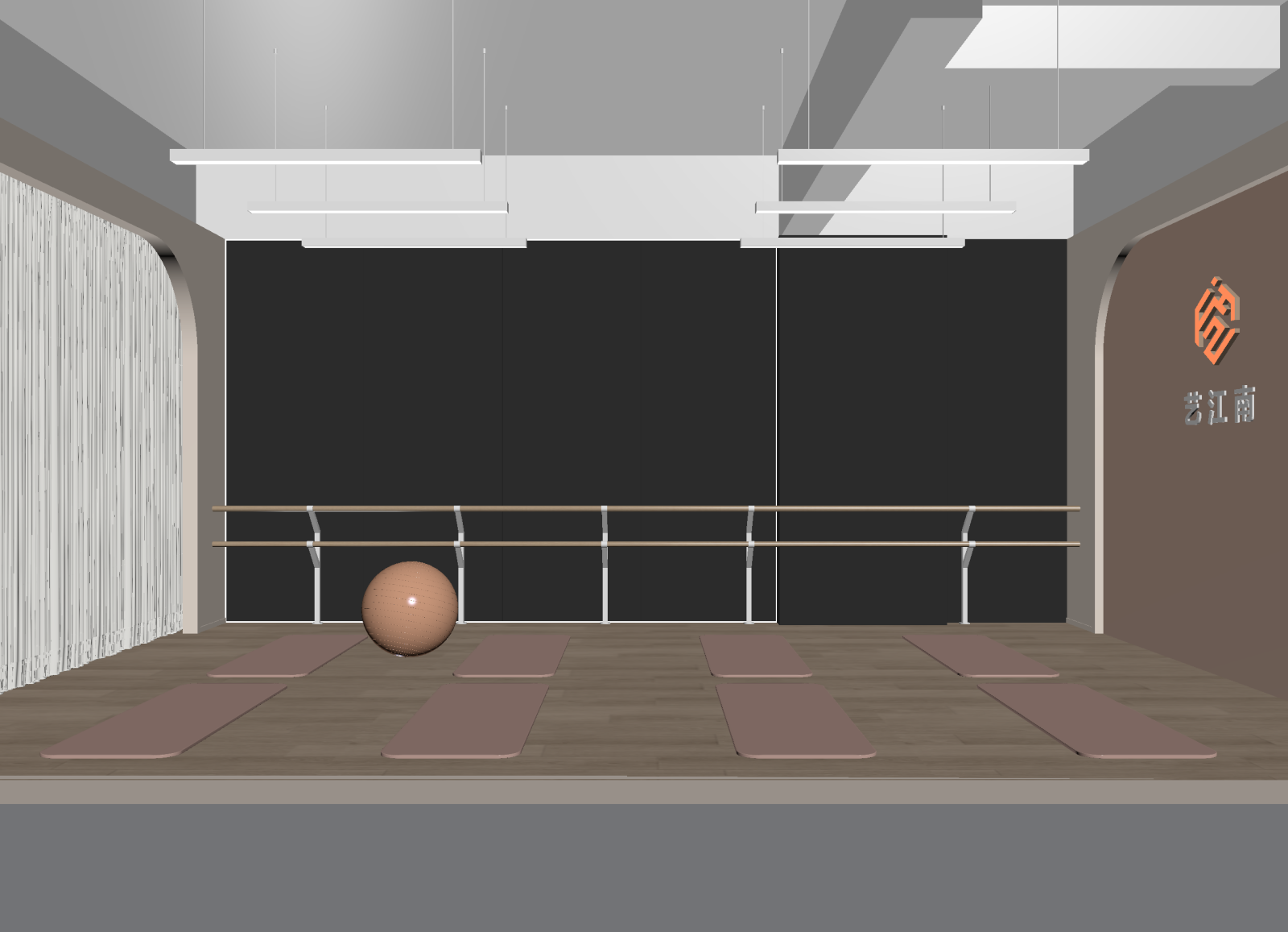 现代瑜伽室3D模型下载【ID:1214452165】