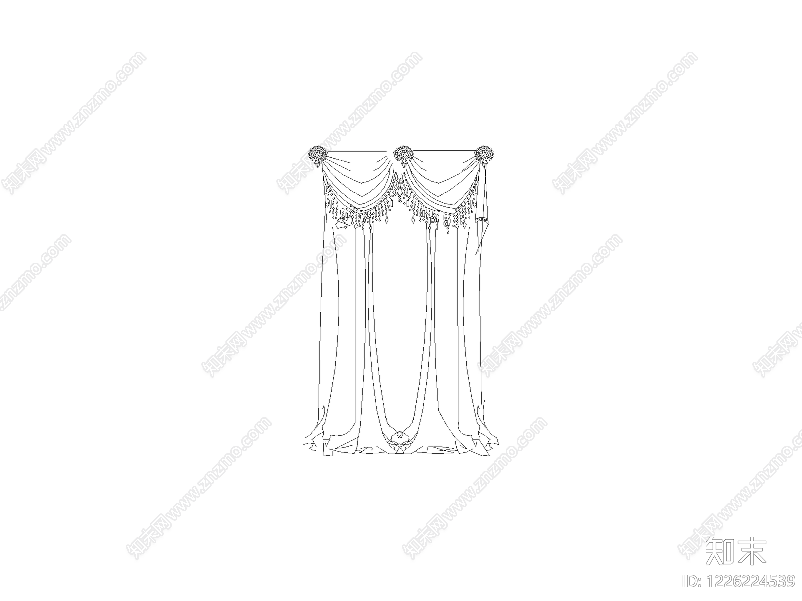窗帘cad施工图下载【ID:1226224539】
