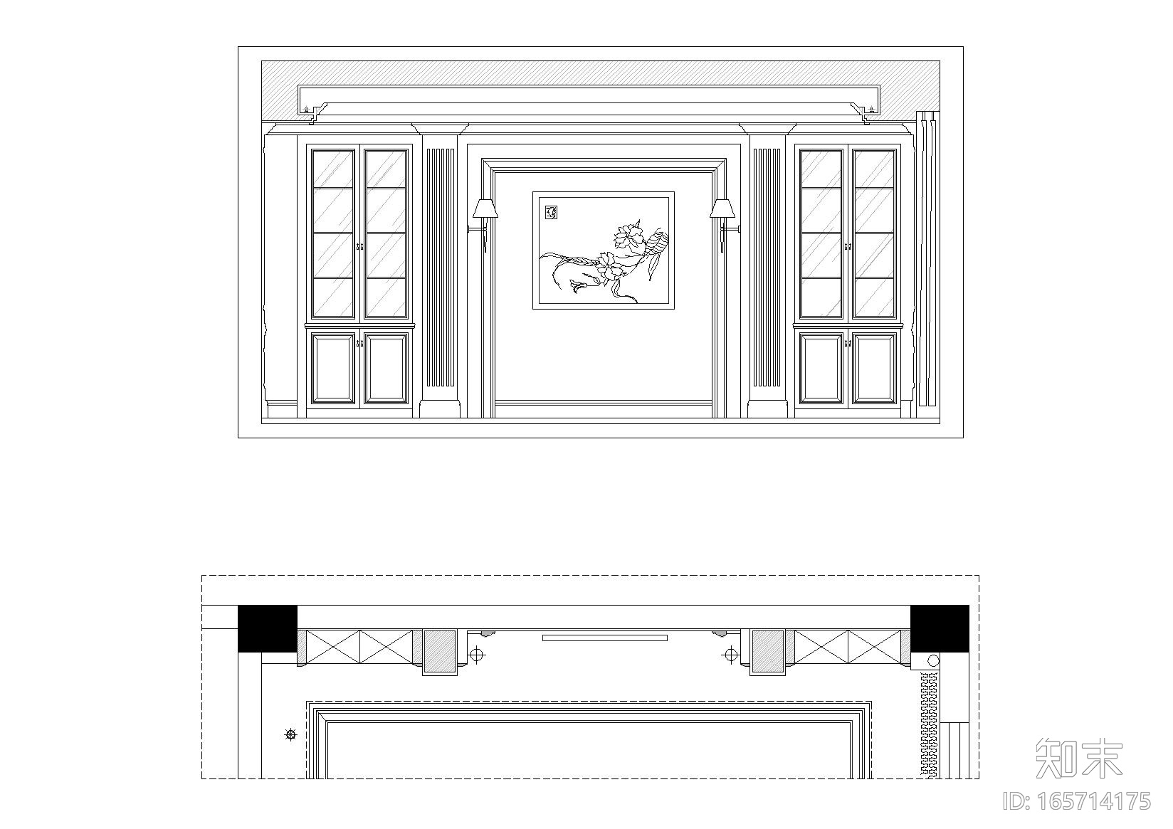 省委宣传部领导办公室装饰施工图+效果图cad施工图下载【ID:165714175】