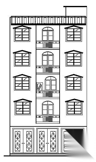 某五层私人住宅建筑施工图cad施工图下载【ID:166716112】