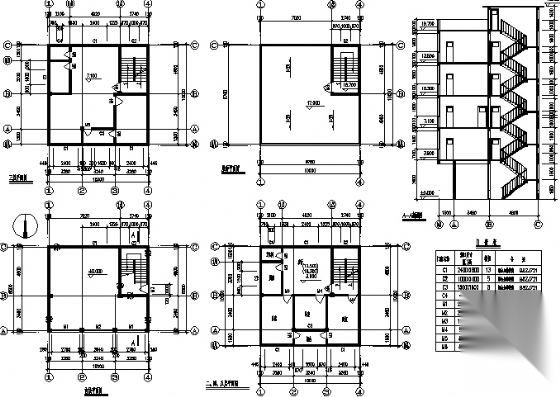 某五层私人住宅建筑施工图cad施工图下载【ID:166716112】