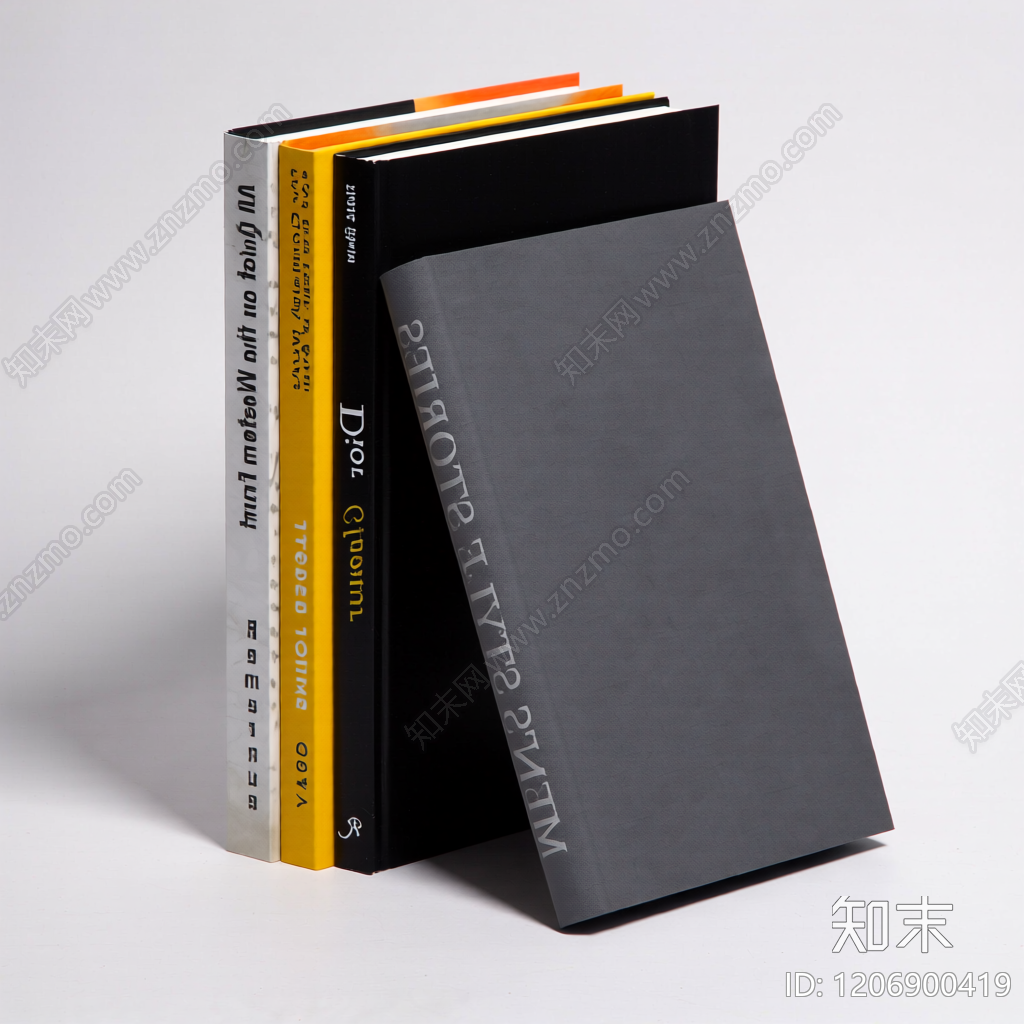 书籍组合装饰模型3D模型下载【ID:1206900419】