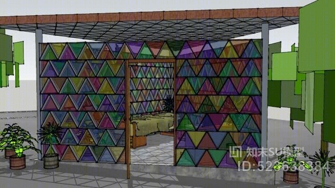 设计彩虹避难所SU模型下载【ID:523638384】