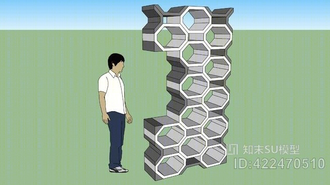 现代蜂巢式货架SU模型下载【ID:422470510】