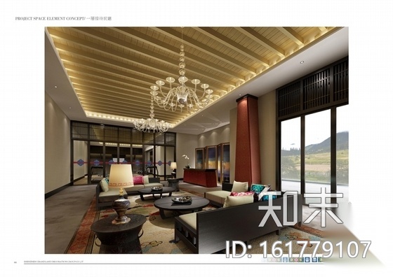 [西藏]五星级藏族风情酒店商务中心施工图（含效果图）cad施工图下载【ID:161779107】