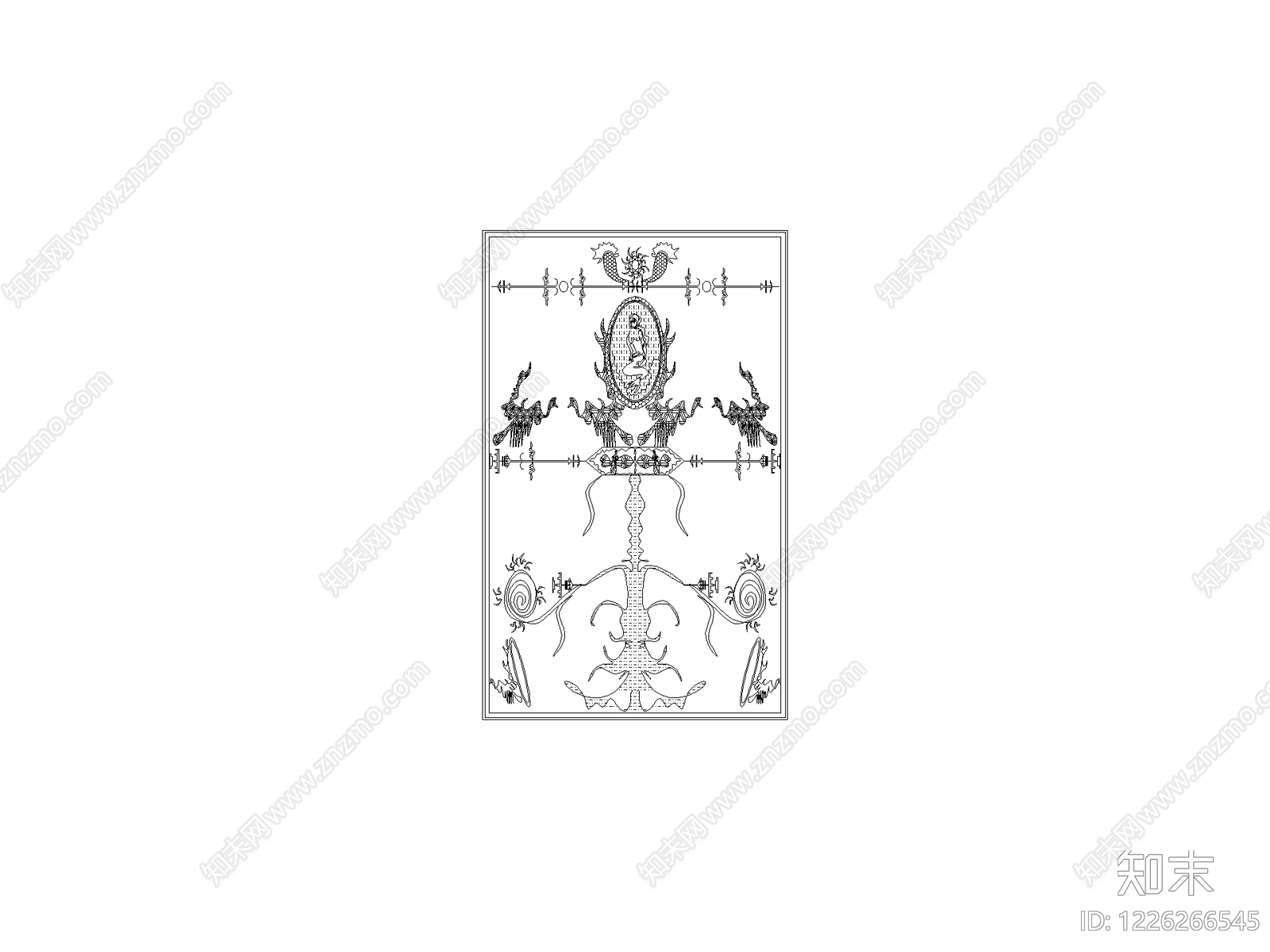 陈设类立面挂画cad施工图下载【ID:1226266545】