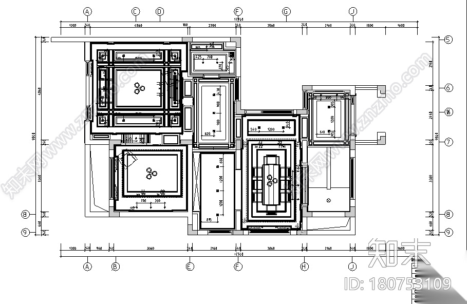 [上海]风景水岸样板房设计施工图（附效果图+模型）cad施工图下载【ID:180753109】