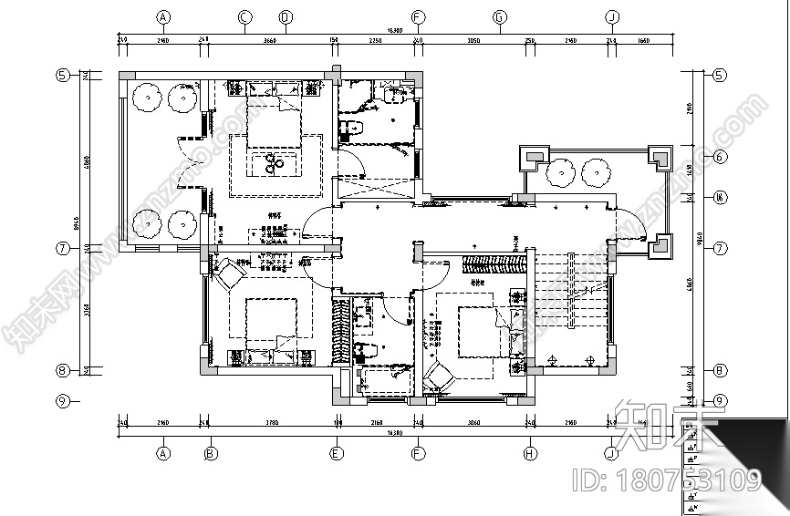 [上海]风景水岸样板房设计施工图（附效果图+模型）cad施工图下载【ID:180753109】