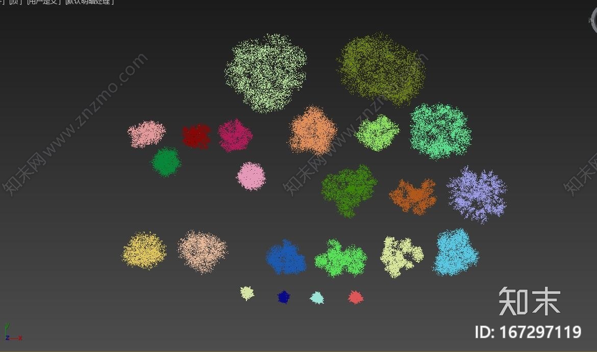 自己整理的一堆深色系的高大植物，可以做森林鸟瞰景观树，喜欢就吧CG模型下载【ID:167297119】