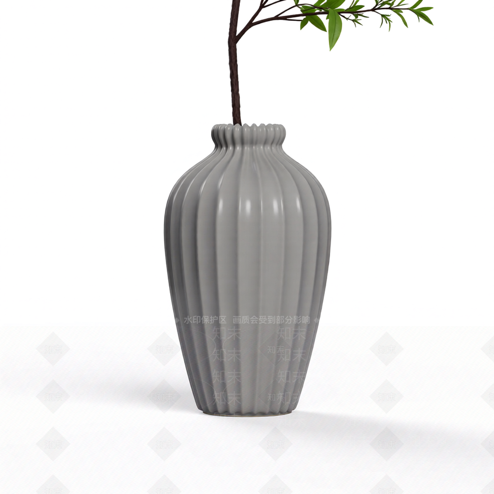 带盆枝叶装饰植物3D模型下载【ID:1206185008】