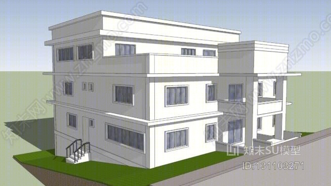 三层办公楼SU模型下载【ID:131103271】