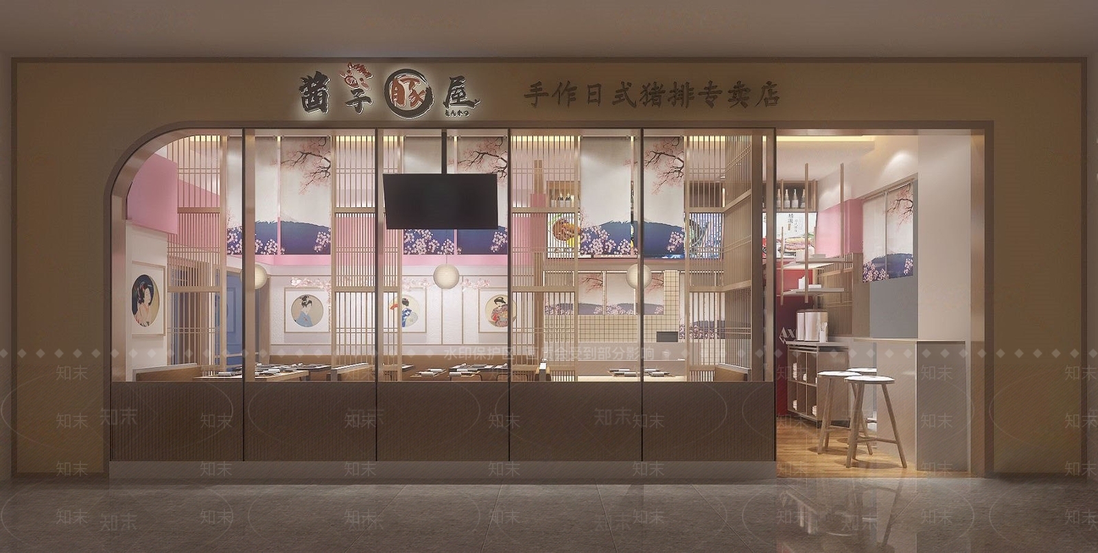 日式餐厅门头门面3D模型下载【ID:170520333】