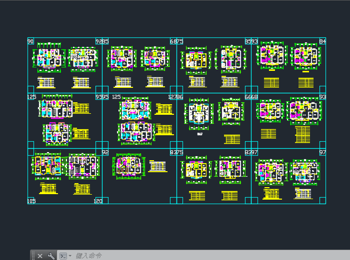 25个多层住宅经典户型图（CAD图纸）施工图下载【ID:166455176】