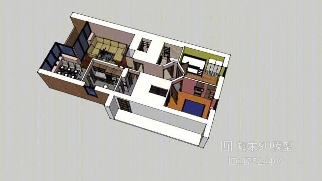 家装样板房SU模型下载【ID:818163744】