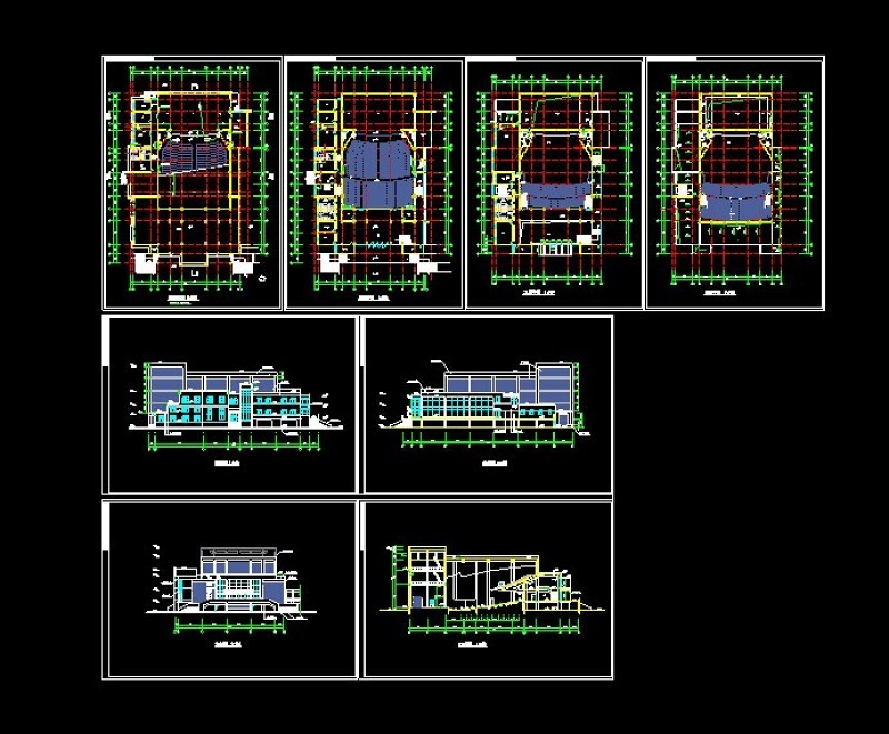 某市政报告厅CAD建筑设计方案图纸cad施工图下载【ID:149606145】