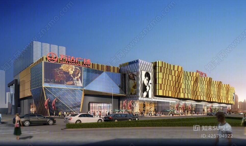 武汉汉街万达商业广场SU模型下载【ID:425794922】