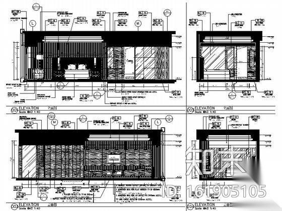 [福建]高档五星级商务豪华酒店客房室内装修施工图cad施工图下载【ID:161905105】