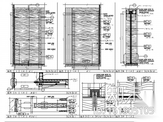 [福建]高档五星级商务豪华酒店客房室内装修施工图cad施工图下载【ID:161905105】