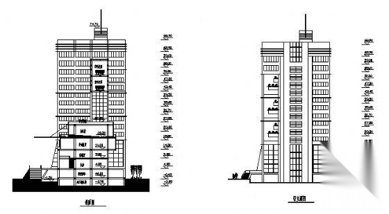 某十五层现代综合楼建筑方案图cad施工图下载【ID:149943129】