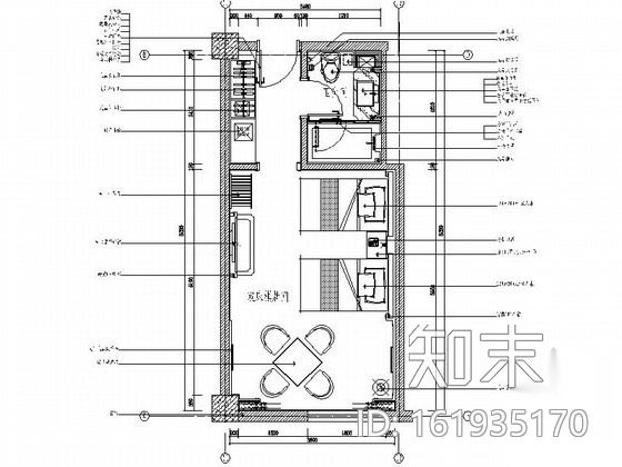 [江苏]花园式酒店附楼双床棋牌间室内装修图（含效果）cad施工图下载【ID:161935170】