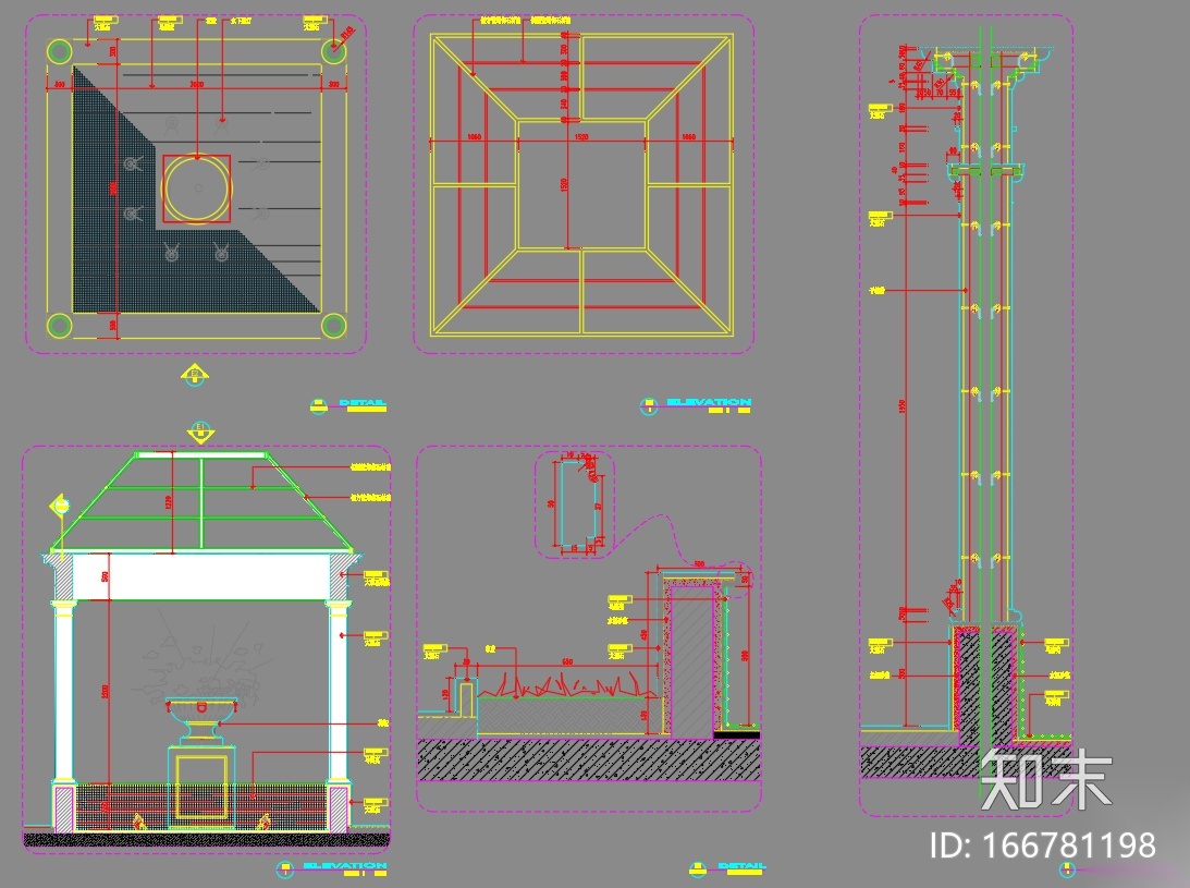 室外庭院水景节点详图cad施工图下载【ID:166781198】