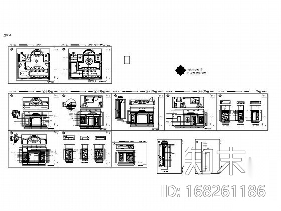 超级豪华别墅卫浴室内设计装修图cad施工图下载【ID:168261186】