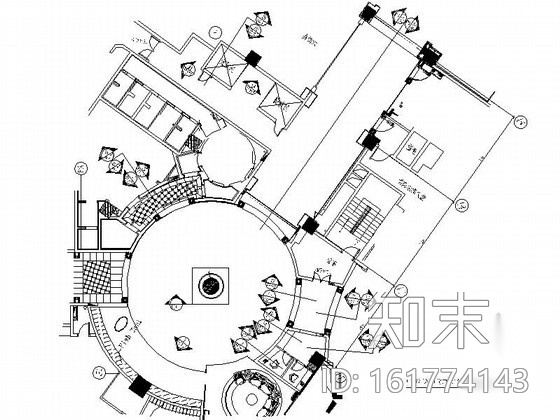 中餐厅前公共走廊室内设计施工图cad施工图下载【ID:161774143】