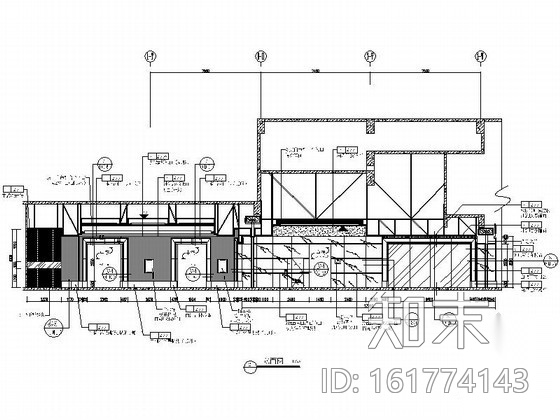 中餐厅前公共走廊室内设计施工图cad施工图下载【ID:161774143】