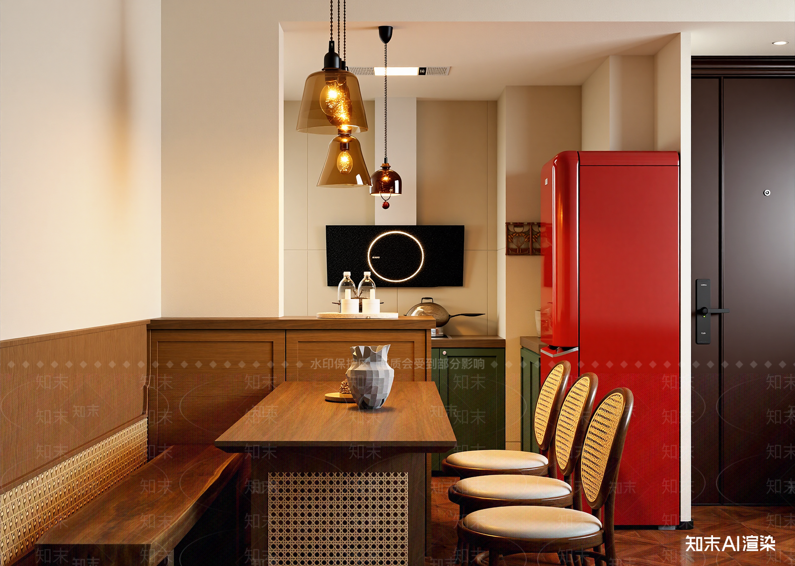 中式卡座餐厅3D模型下载【ID:1214690864】