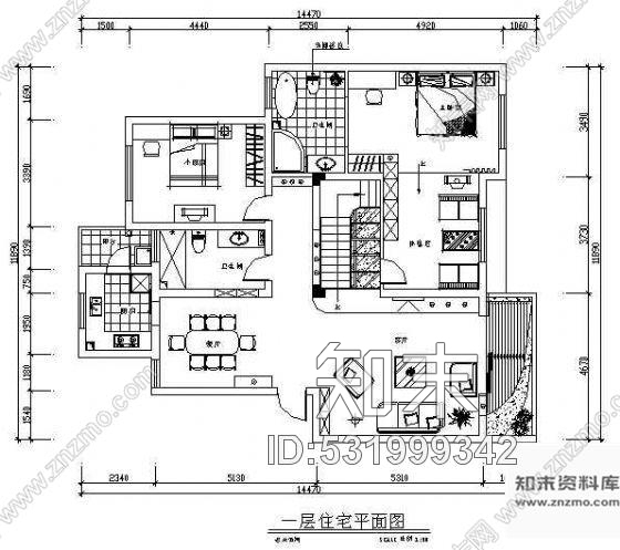 某二层别墅装修图cad施工图下载【ID:531999342】