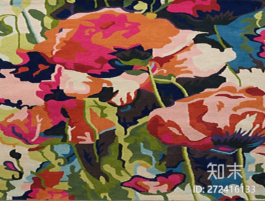 现代花纹布艺地毯壁纸贴图下载【ID:272416133】