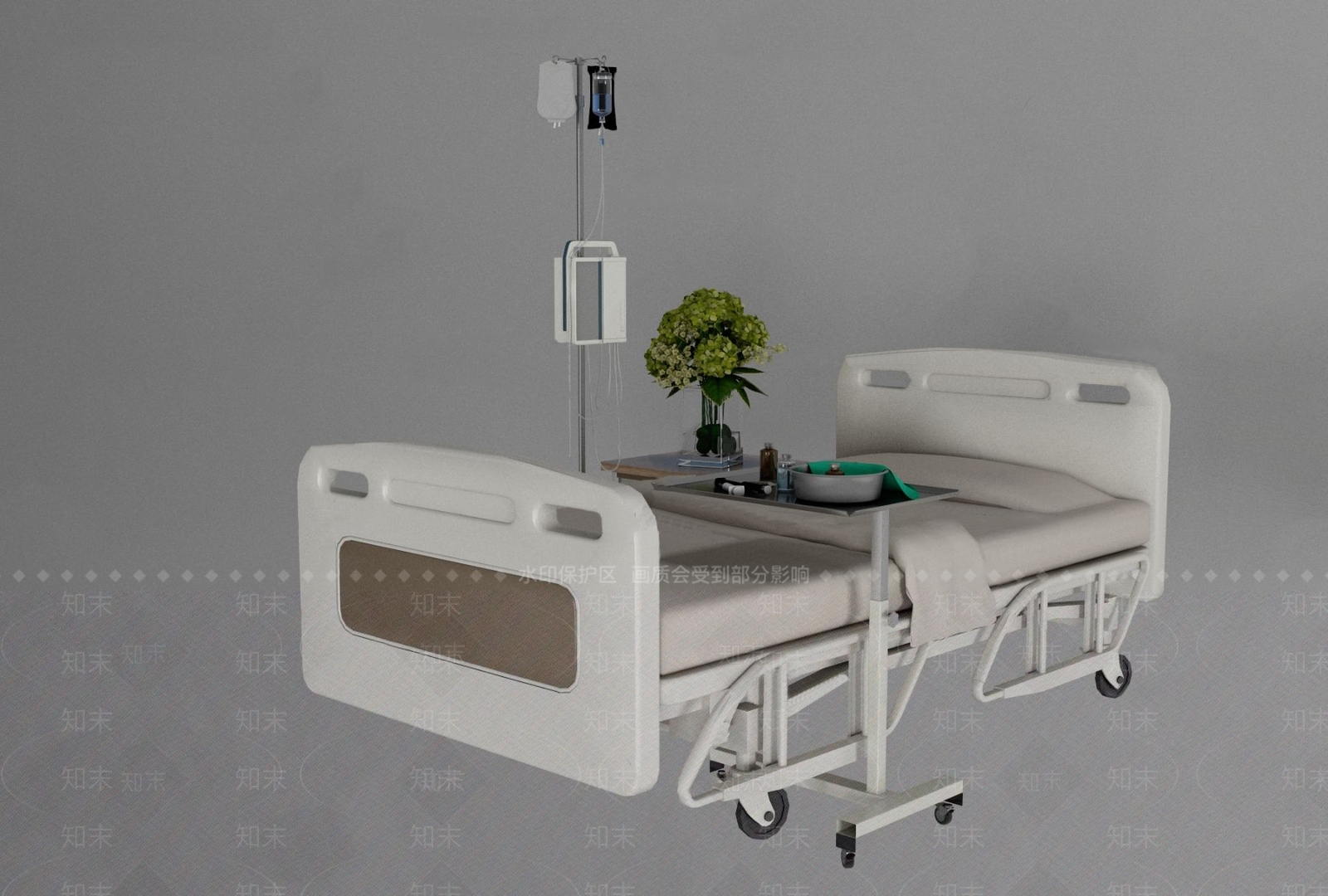 现代医院病床3D模型下载【ID:1107949031】