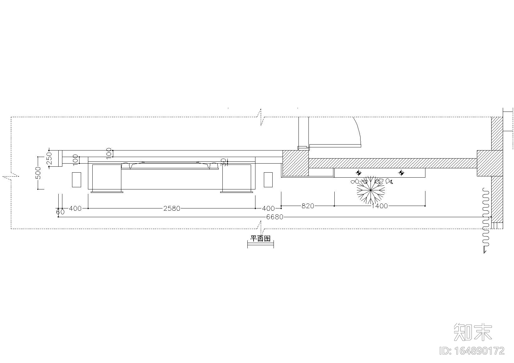 地中海客厅立面及电视背景墙节点大样详图cad施工图下载【ID:164890172】