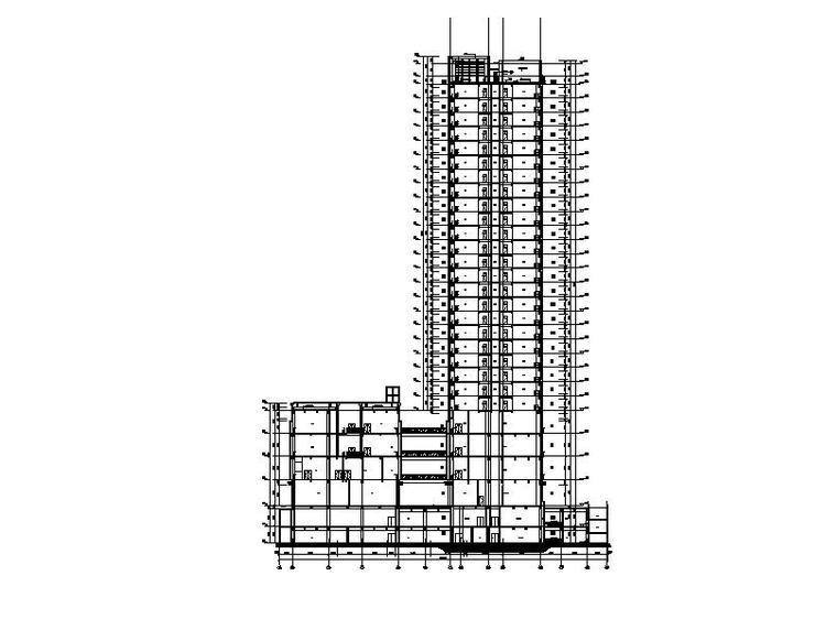 [四川]高层连廊式国际化办公楼建筑施工图施工图下载【ID:149940188】