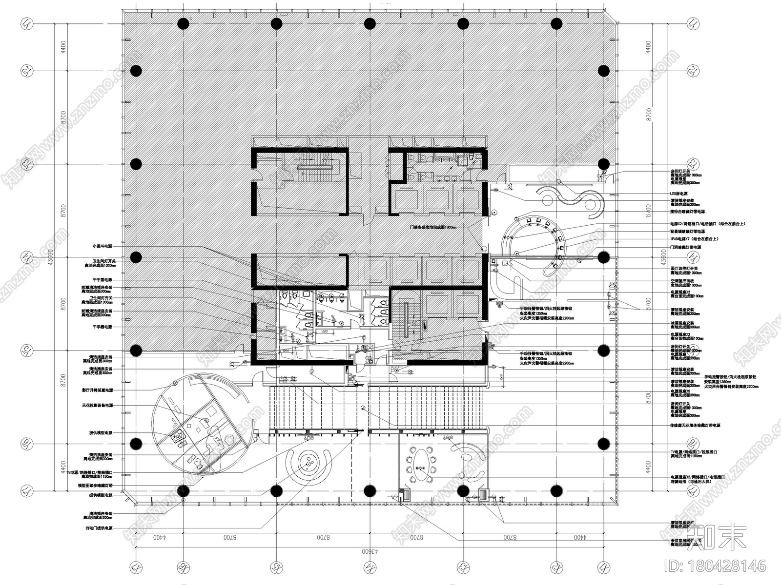 [广州]优托邦商业展厅室内装修设计施工图施工图下载【ID:180428146】